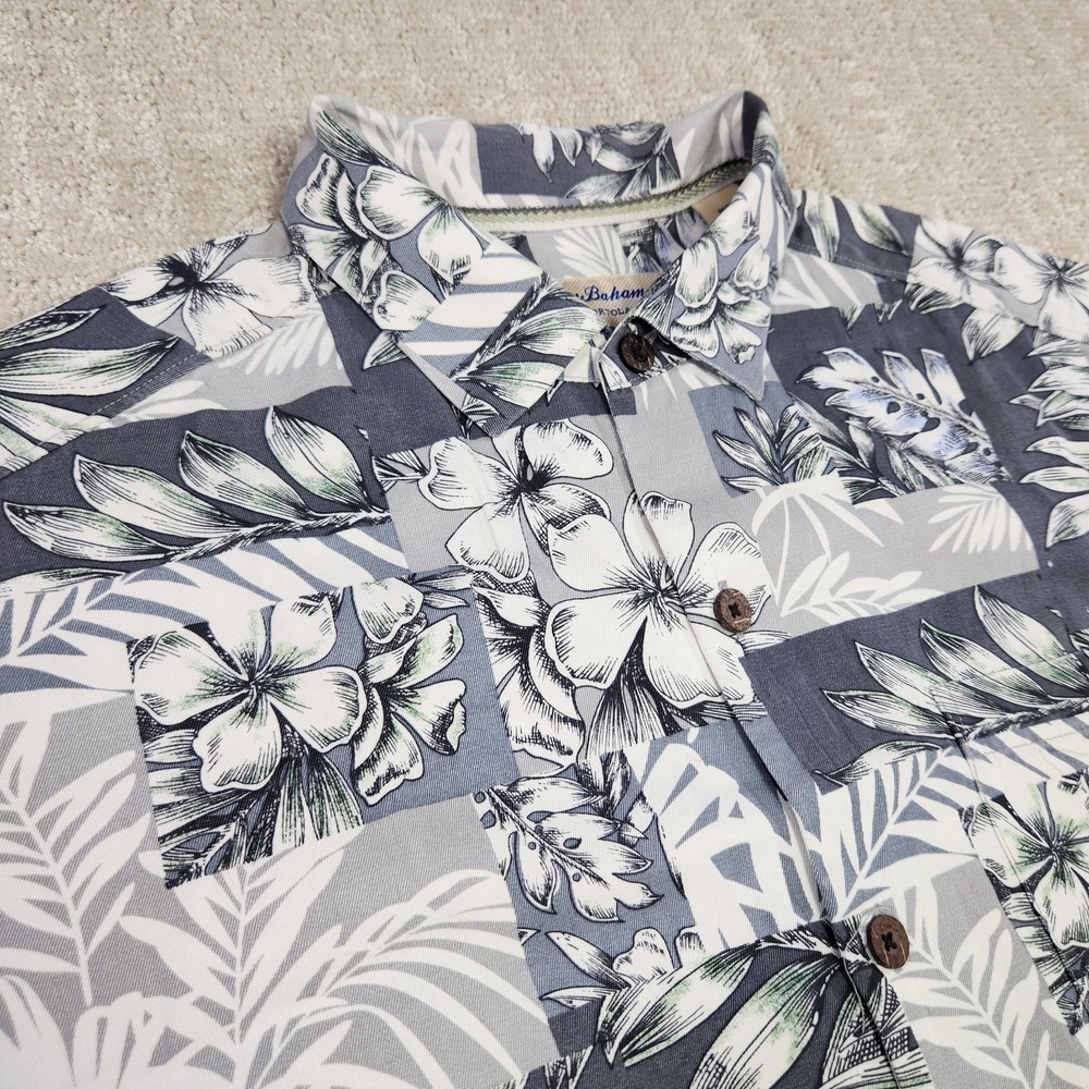 Tommy Bahama Shirt Men Medium Floral Heritage Tortola Silk Button Up Hawaiian